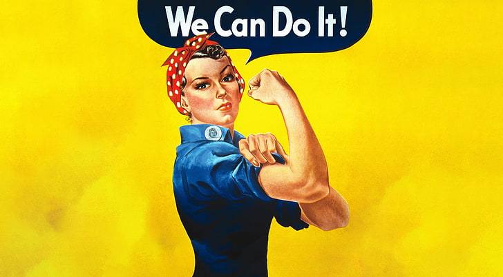 Cartel We Can Do It con una mujer mostrando su brazo