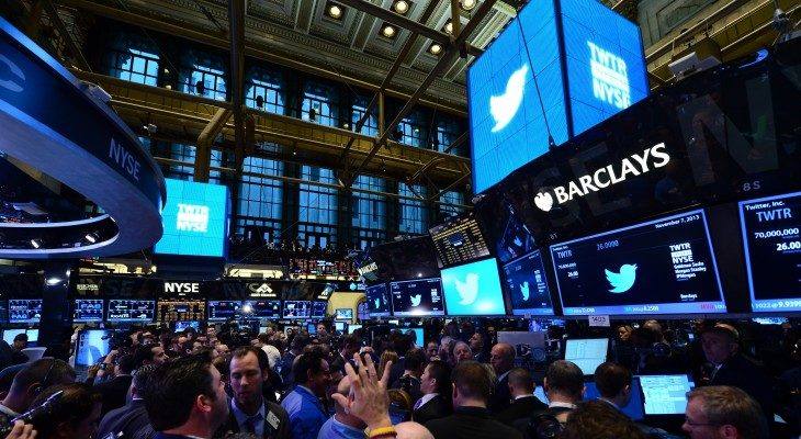 Pantallas de Twitter en la bolsa de Nueva York